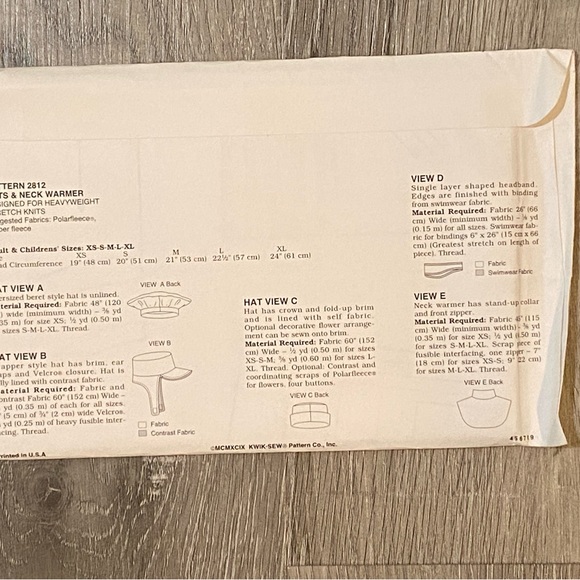 Kwik Sew 2812 sewing pattern uncut - Picture 2 of 2